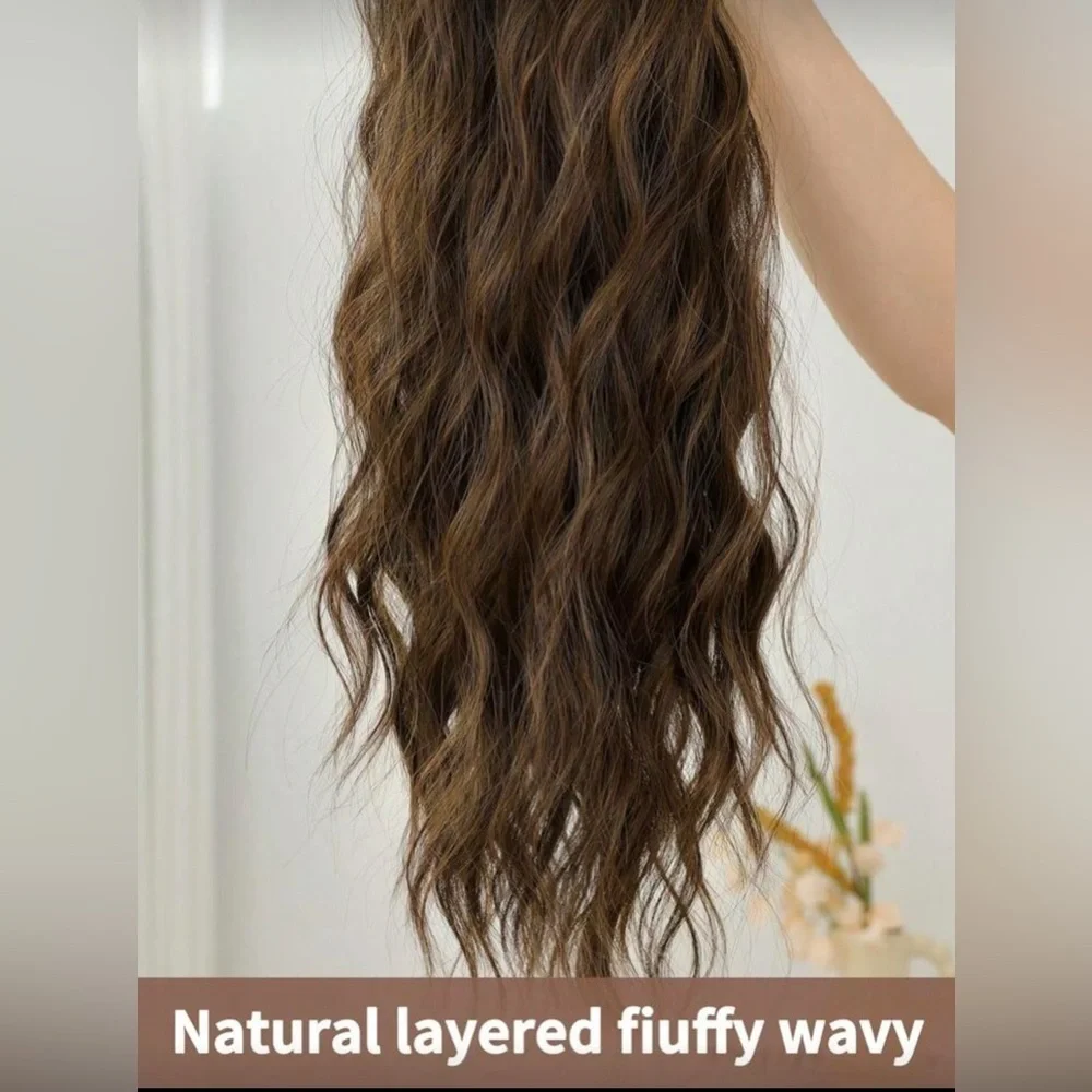 Copper Medium Brown 22 In Clip in long Hair Extensions for Women